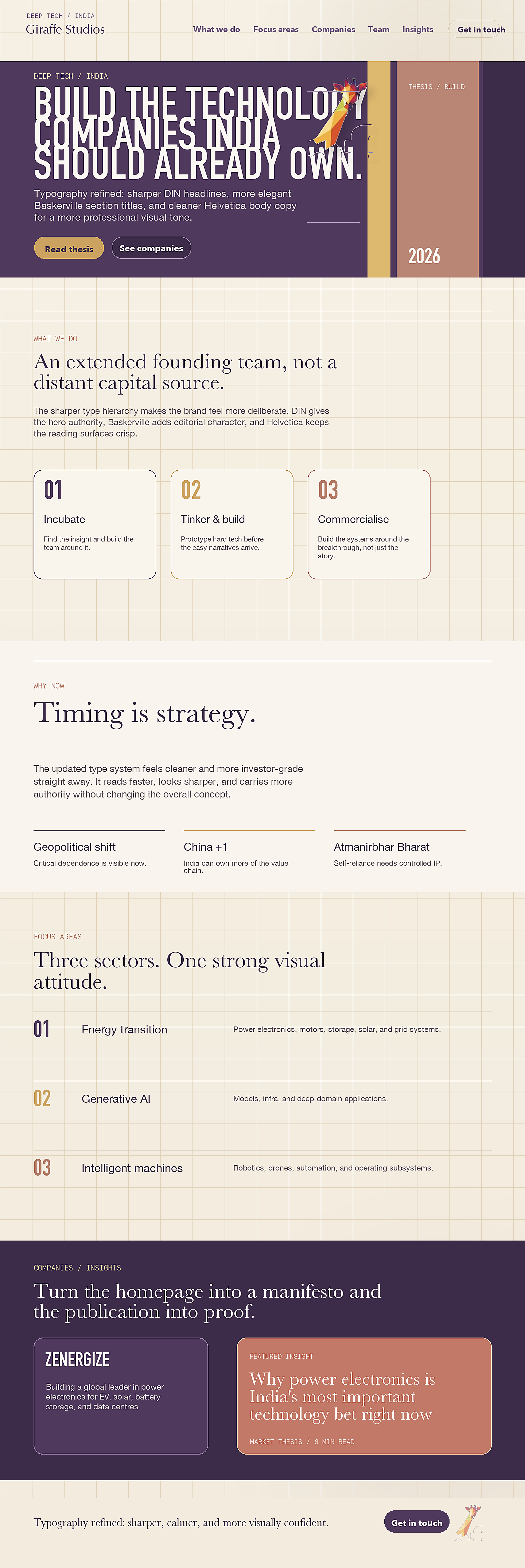 Giraffe Studios reference board